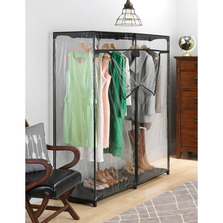 Whitmor Extra Wide Clothes Closet Freestanding Garment Organizer with Clear Cover 6013-167